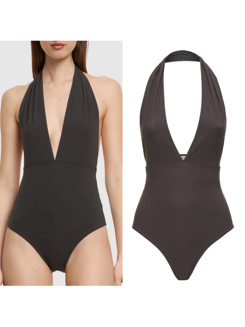 NWT TOTEME Polyamide Recycled Halterneck One Piece Swimsuit Size XXS
